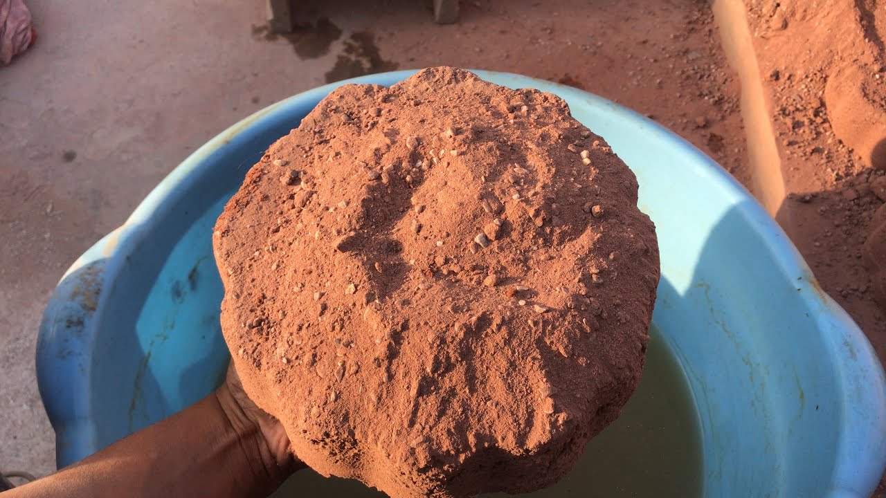 🌼water dipping series#11  ||red dirt with white stones water 💦 crumbling 🔥satisfying