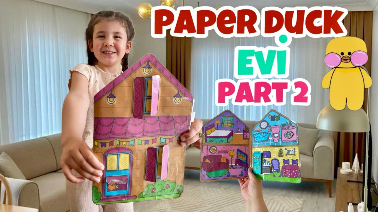PAPER DUCK EVİ!!PART 2!!BEDİA BANYO VE MUTFAKTA SIRA HAYDİ YAPALIM ÇOK ...