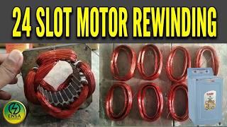 Washing Machine Motor Rewinding Complete Guide | 24 Slot Motor Full Detail