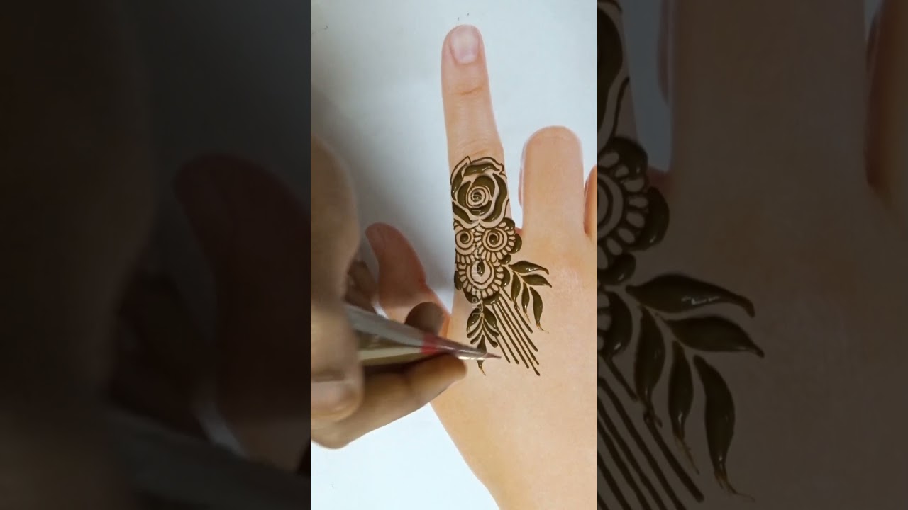 beautiful one finger mehndi design by mk mehandi art 
