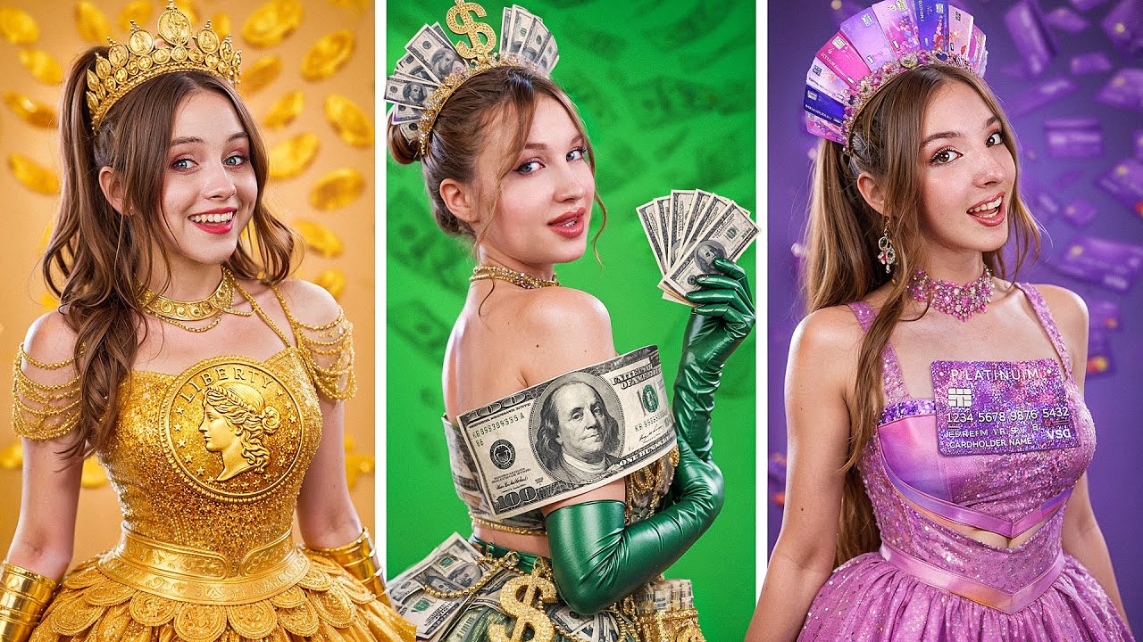 Coin vs Cash vs Card Girl! We Became Money Girls - YouTube