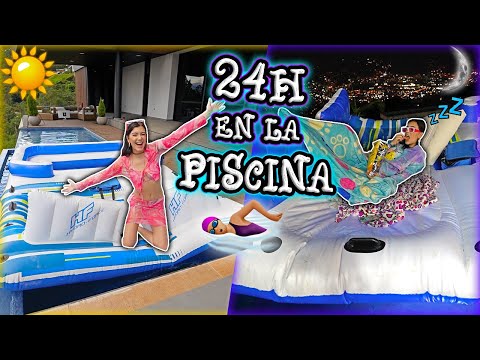 24 Horas VIVIENDO en mi PISCINA 💦 con CASA FLOTANTE 🥶 Lulu99