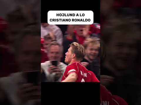 Hojlund festejando a lo CR7 frente a Portugal #ronaldo #hojlund #cristianoronaldo