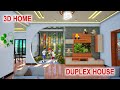 4 bedroom duplex house design with courtyard , swimming pool, garden - ghar ka naksha