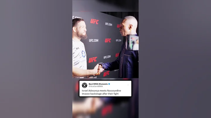 Israel Adesanya embraces Nassourdine Imavov backstage after KO loss