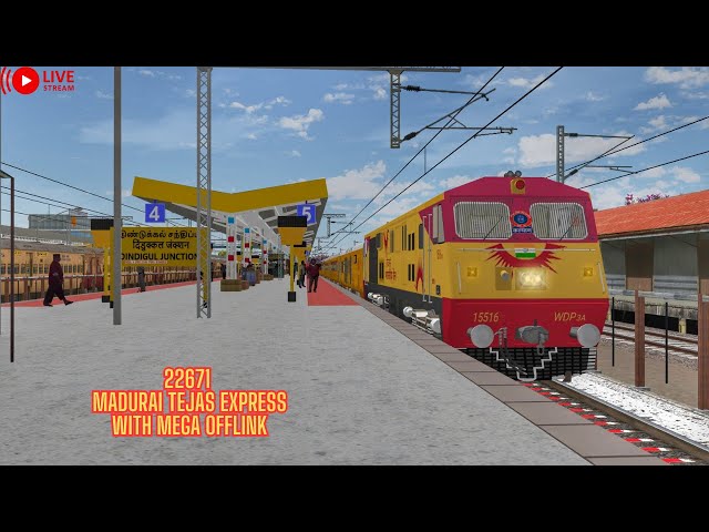 22671 - MADURAI TEJAS EXPRESS ❤️🤩WITH MEGA OFFLINK || SRV2 || #msts #openrails #mpyt #maduraitejas class=