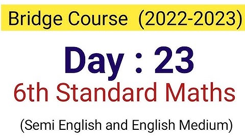 Day 23 | bridge course 6th Standard Maths | setu abhyas 6th maths