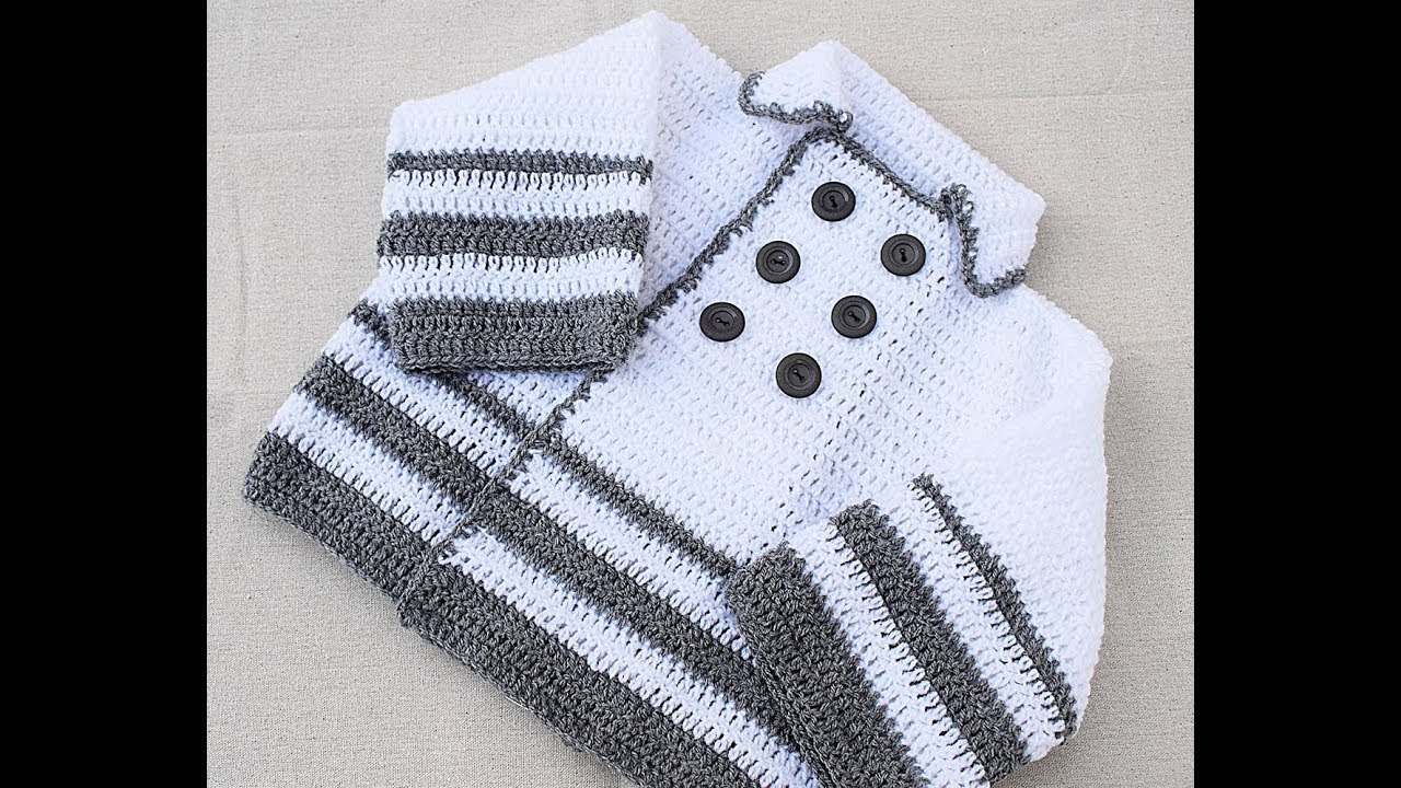 Abrigo de niño a crochet muy facil y rapido MAJOVEL CROCHET