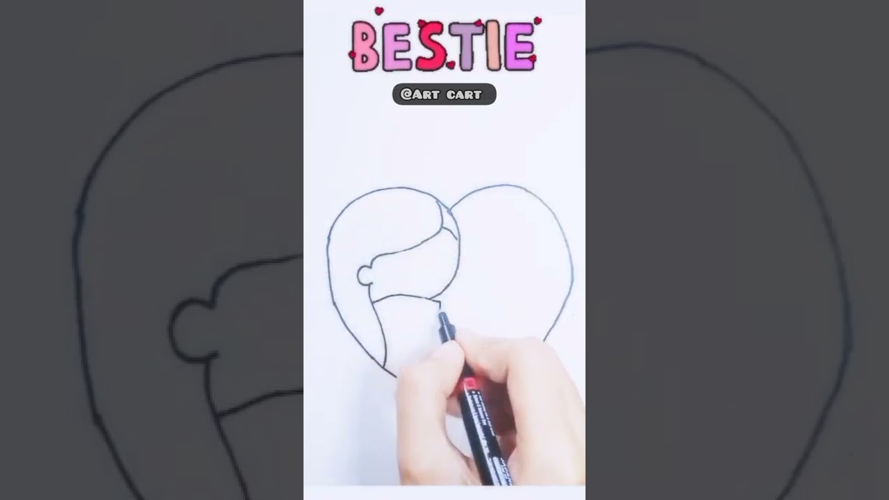 Easy best friends drawing 