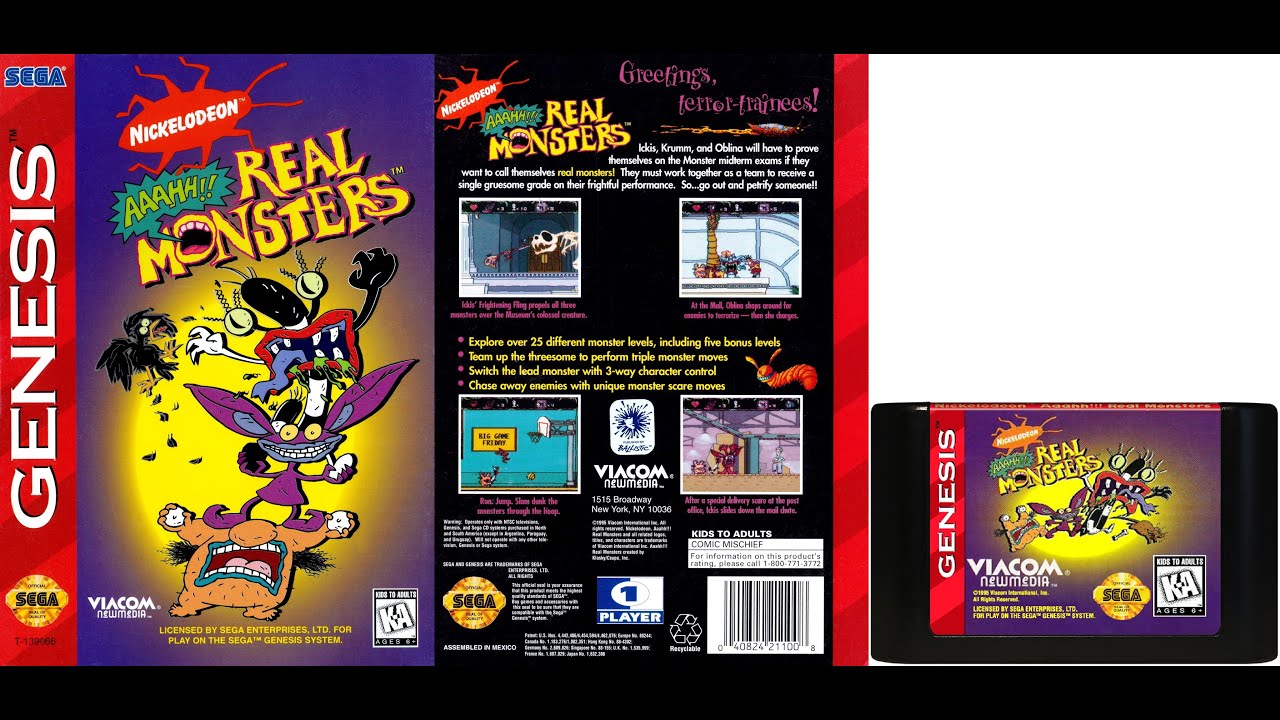 Aaahh!!! Real Monsters (1995, Genesis / Mega Drive) - Full Playthrough [No Commentary Archive]