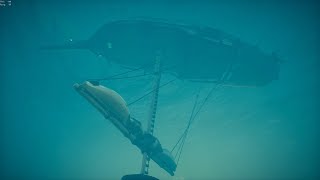 Sailing upside down, in the Sea of Thieves