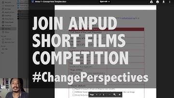 CONCEPT NOTE TEMPLATE - ANPUD Short Films Competition 2018