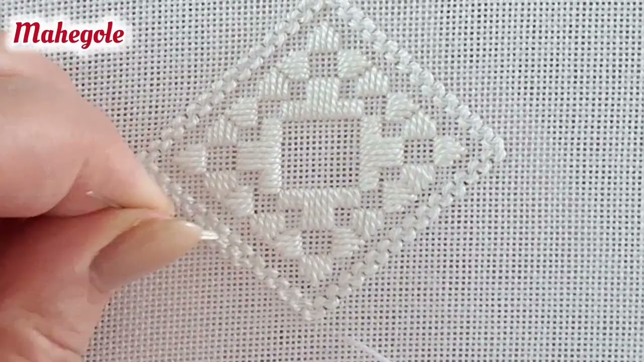 Hand embroidery 🪡 : new hardanger embroidery design step by step for beginners 