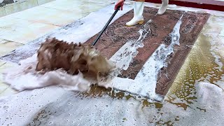 Mud waves from the carpet - Muddy carpet - Satisfying carpet cleaning