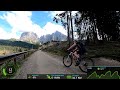 Ultimate 2 Hour Scenic MTB Cycling Workout Alps Langkofel Dolomiti Italy Garmin 4K 