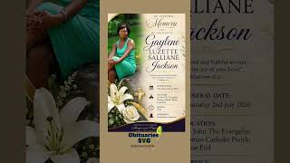 Gaylene L. S. Jackson | Funeral Announcement #ObituariesSVG #Obituaries #SVG