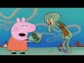 Squidward Trying To Get A Pizza From Peppa Funny Moment 