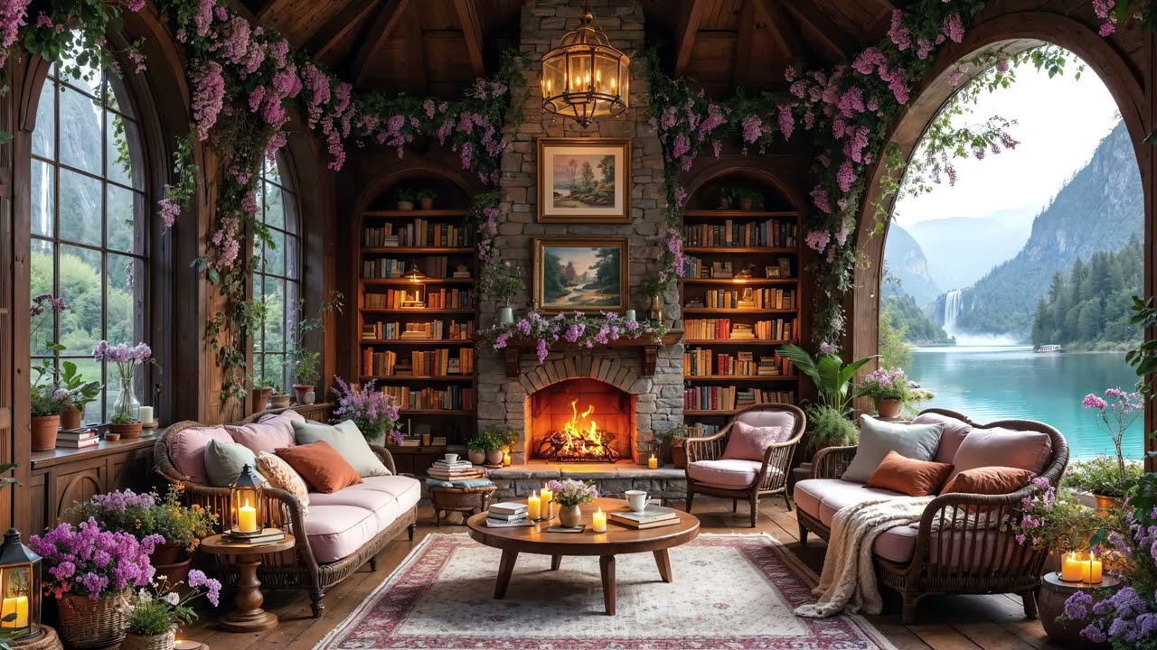 Magical Spring Evening in a Fairytale Cabin 🌙 | Relaxing Ambience for Peace & Sleep
