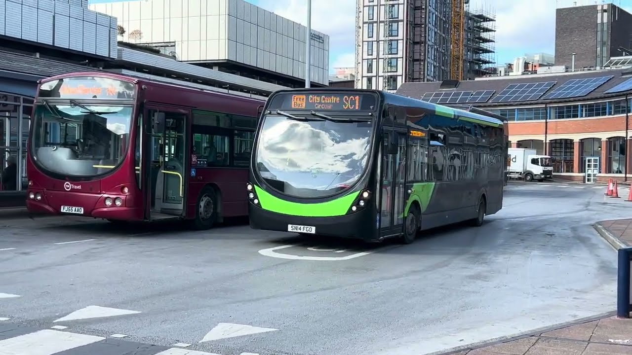 South Pennine Community Transport T97 departs Sheffield with a Sheffield City Centre service