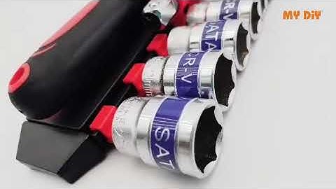 MY DIY SRUNV CRV 12PCS RATCHET WRENCH BOX SOCKET TOOLS SET 6 POINT WITH EXTENSION BAR Alat Sepana