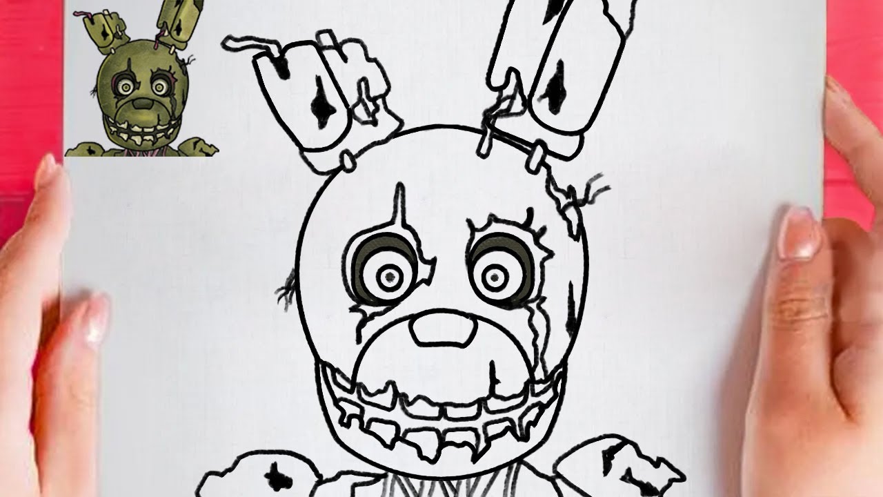 How to draw Springtrap from fnaf easy step by step - YouTube