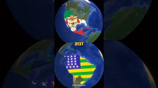 Evolution of Mexico and Brazil in Next 200 Years #maps #history #youtubeshorts