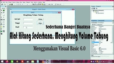 Cara membuat apliaksi sederhana | Menghitung volume tabung  VSB 6.0