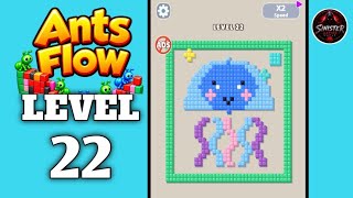 Ants Flow: Pixel Color Puzzle Level 22 Walkthrough Solution 