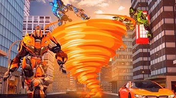 Crime Simulator Tornado Robot City Rescue Mission Fire Tornado Robot Transforming Android Gameplay
