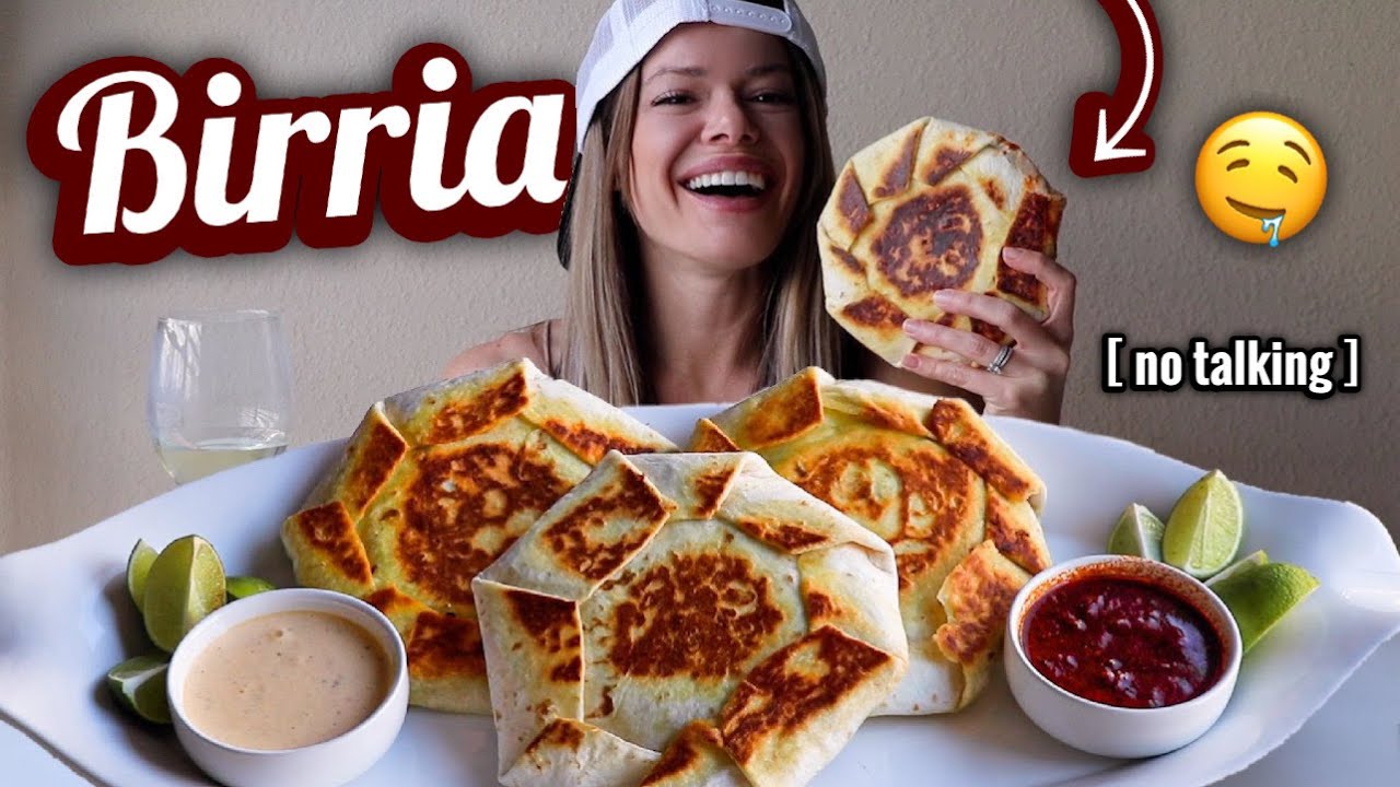 Birria CRUNCHWRAPS | Ultimate Taco Bell DIY Mukbang + Recipe | No Talking (Talking Removed)