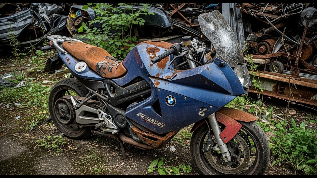 Спасаем с рынка металлолома разбитый BMW F800ST без заднего колеса! | Полная реставрация