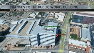 Changes to the Public Works Building entrance are in effect