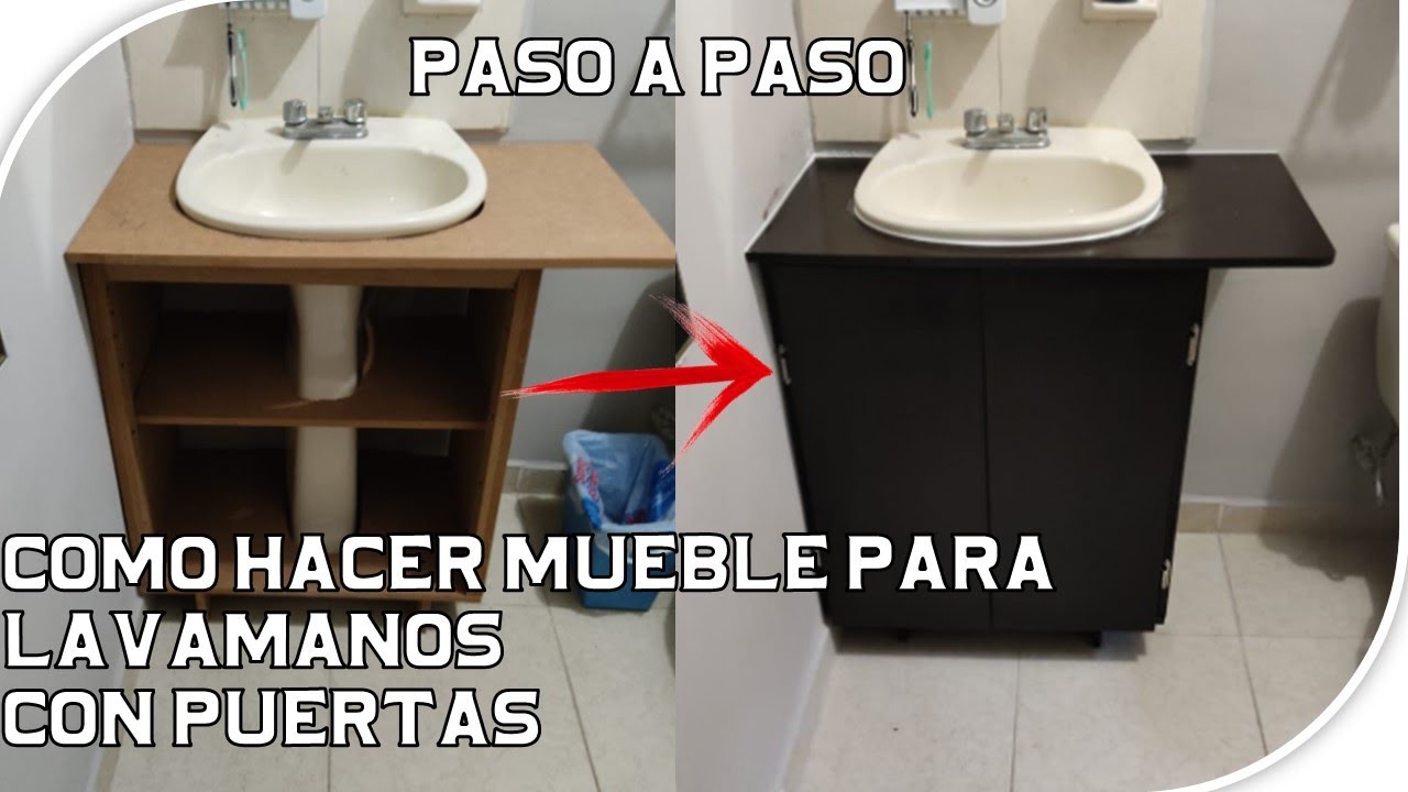 ARMAR MUEBLE PARA LAVAMANOS CON PEDESTAL DE MADERA MDF FACIL PASO A PASO... PINTURA E
