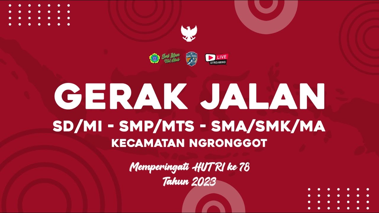 LIVE GERAK JALAN SMP/MTS - SMA/SMK/MA KECAMATAN NGRONGGOT MEMPERINGATI HUT RI KE 78