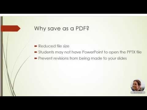 How to save slides as a PDF (PowerPoint 2013)