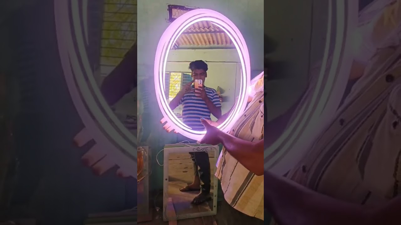 Led lighting mirror 🪞 gurgaon,  Big LED mirror and bathroom toilet accessories