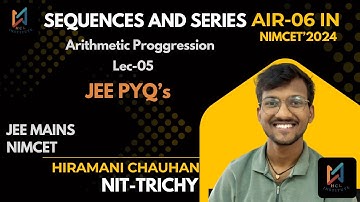 Chapter 10 (#sequences  & #series  05) #arithmetic progression for #nimcet #jee pyqs solution.