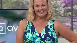 Denim & Co. Beach Surplice One-Piece Swimsuit on QVC screenshot 3