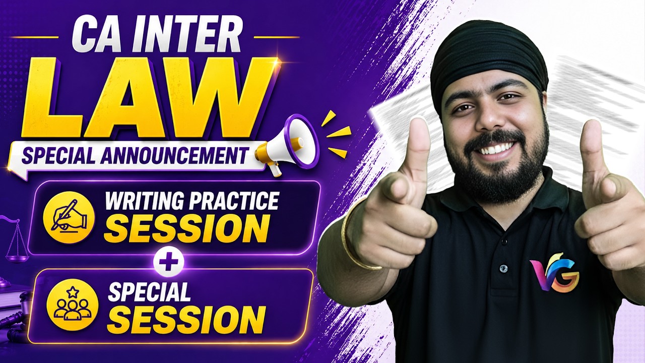 CA Inter Law Special Announcement 📢 | Law Writing Practice and Special ...