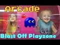 Blast off playzone family fun  kids playing on toys and arcade pack freaks