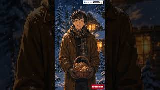 Peaceful Snowy Cabin Night | Cozy Fireplace, Soft Music & Relaxing Winter Story..#ghiblistyle ASMR..