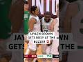 Jaylen Brown with the tough step back three at the buzzer!