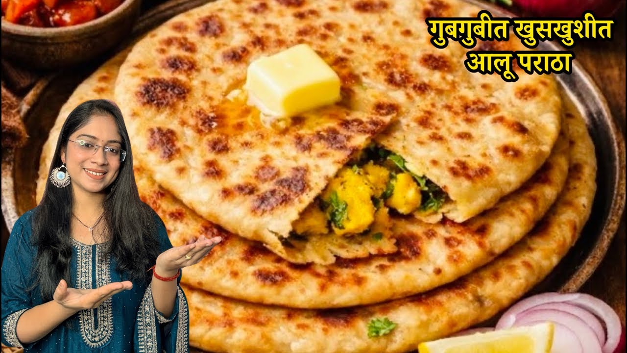 ढाब्यावर मिळतो तसाच खरपूस आलू पराठा।खासमसाला,भरपूर सारणच्या पराठ्याच्या खासटिप्स।Aloo Paratha Recipe