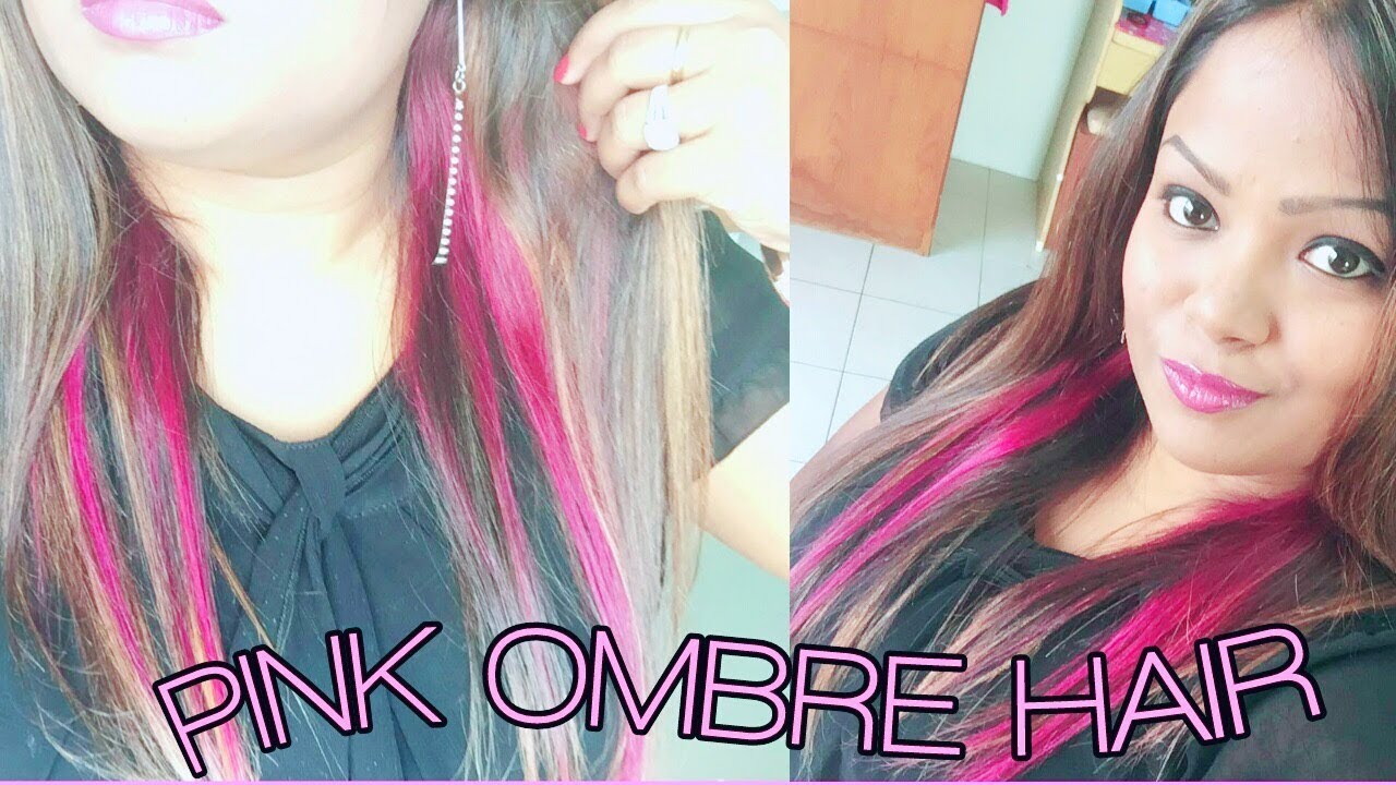 How to highlight and color your hair Ombré Pink hair at home !! YouTube
