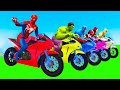 SPIDERMAN and BIKES with Superheroes Ironman and Hulk Parkour Challenge - GTA 5