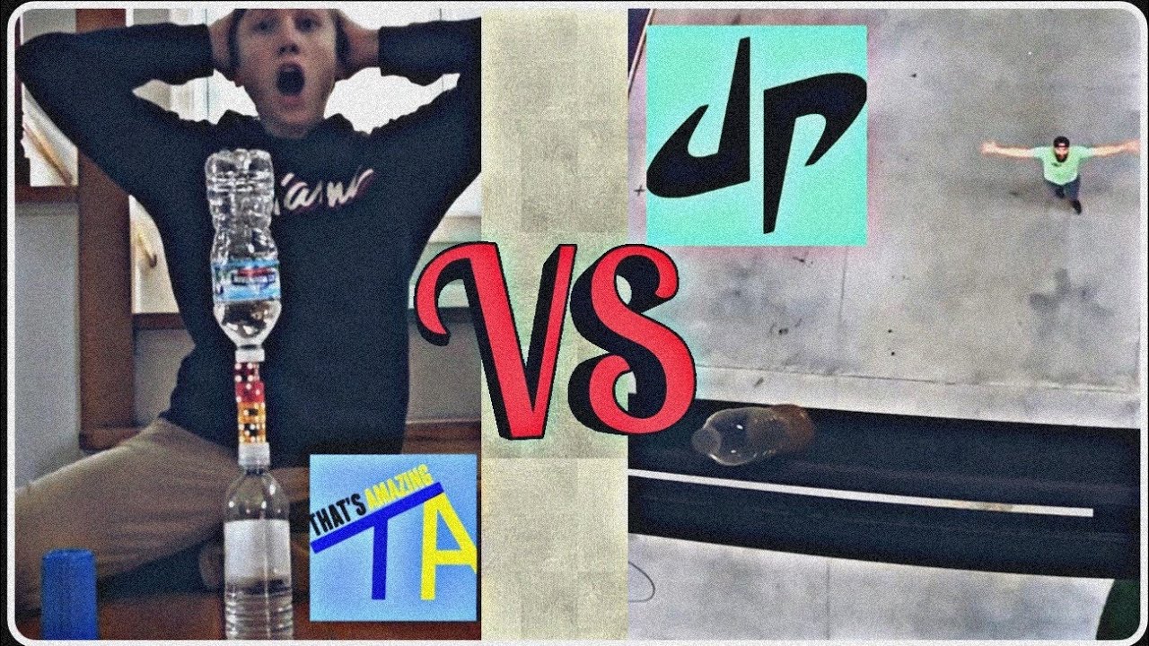 DUDE PERFECT vs THAT'S AMAZING|Bottle Flip Edition 2|Next Level|AA Tuber