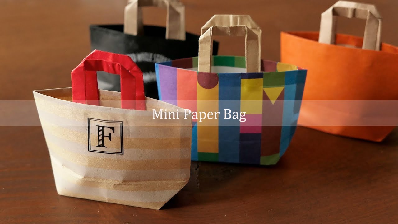 Mini Paper Bag　小さな紙袋の作り方。折り紙工作【Origami craft】