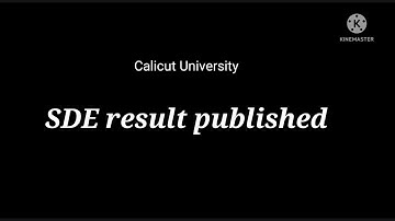 Calicut University SDE result published