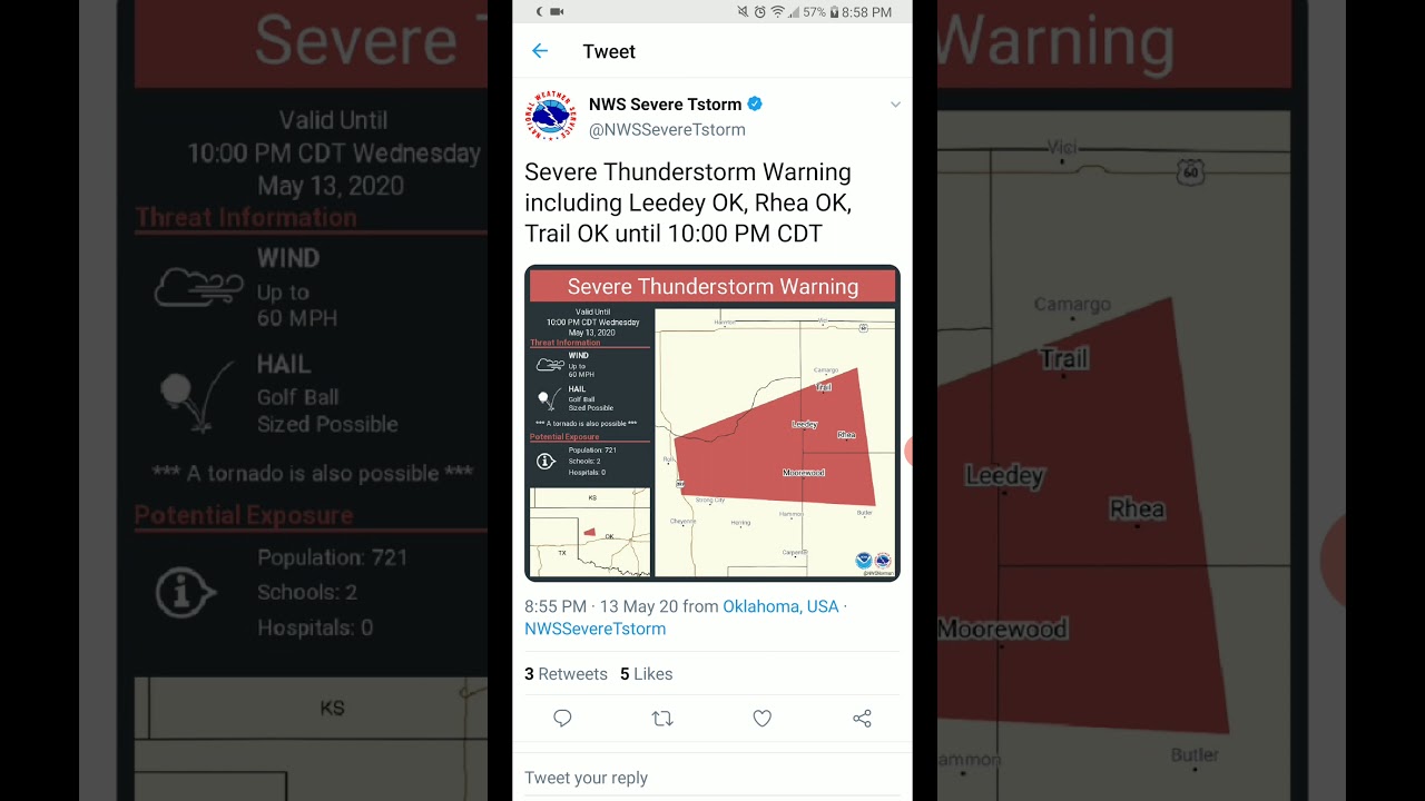 Leedey, Oklahoma Severe Thunderstorm 51220 YouTube
