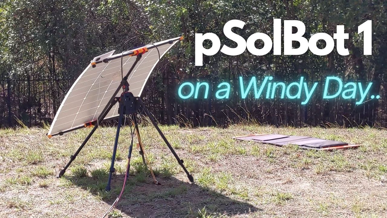 pSolBot 1 - Tips for securing the portable solar robot system on a windy day. 